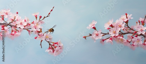 Blooming flowers prepared for pollination isolated pastel background Copy space