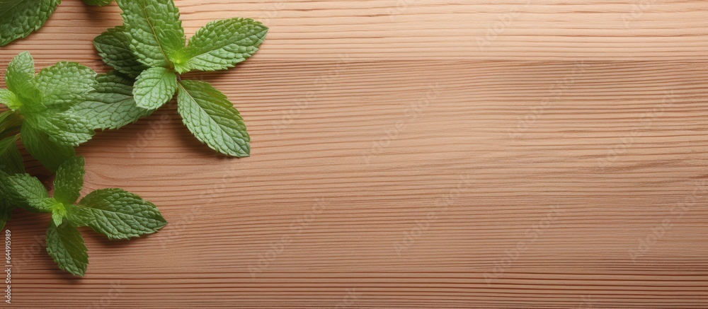 Peppermint on isolated pastel background Copy space Peppermint on isolated pastel background Copy space