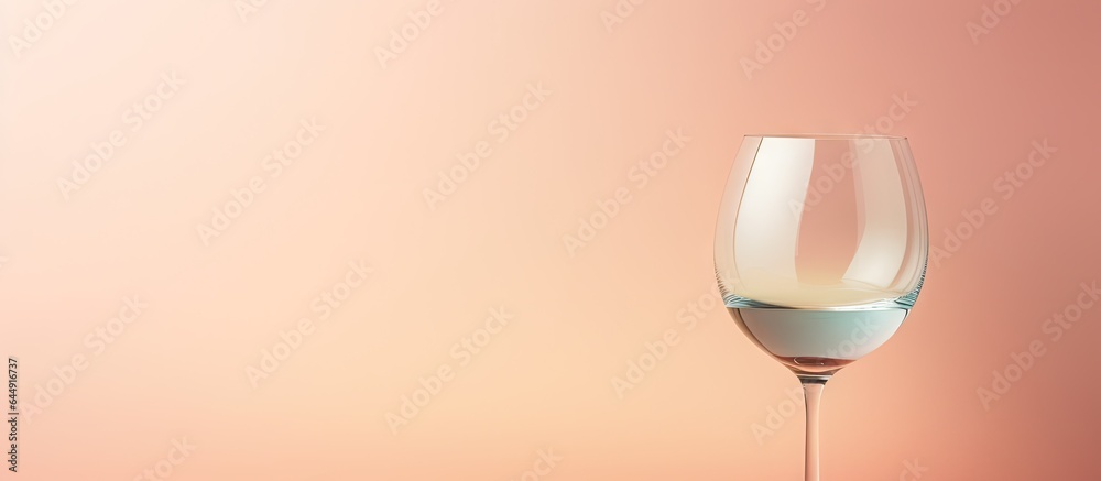 Wine glass void Isolated isolated pastel background Copy space Wine glass void Isolated isolated pastel background Copy space