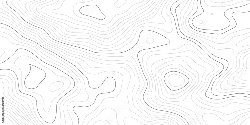 Abstract topographic contours map background. Topography white wave lines vector background. Topographic map Patterns, Topographic map and place for texture. Wavy curve lines banner design.