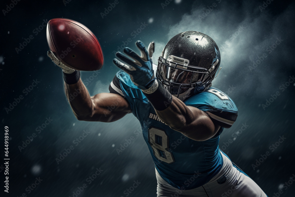 Header banner hero image for American football season start, AI generated illustration without reference
