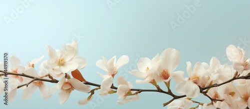 Stunning white flower against a isolated pastel background Copy space