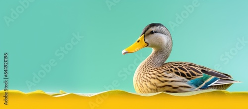 Quackquack isolated pastel background Copy space photo
