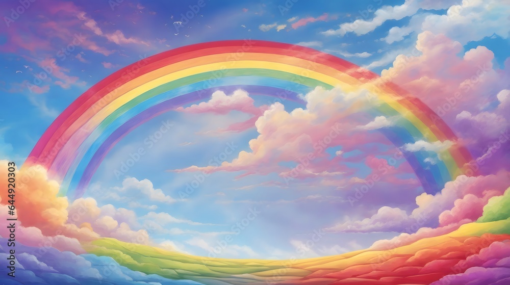 Vibrant Rainbow Sky Background Colorful Sky with Rainbow Dreamy Rainbow Landscape Celestial Rainbow Horizon AI Generative Vibrant Rainbow Sky Background Colorful Sky with Rainbow Dreamy Rainbow Landscape Celestial Rainbow Horizon AI Generative