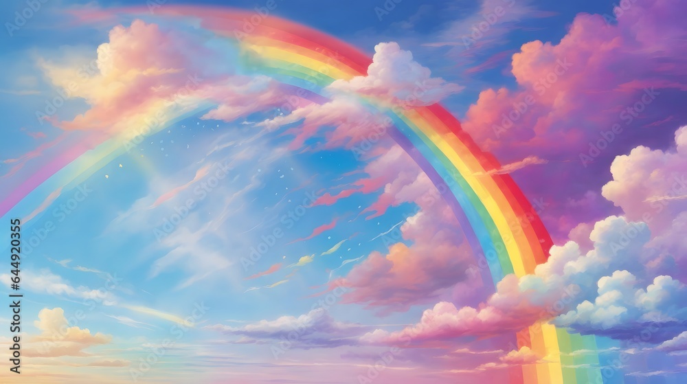 Vibrant Rainbow Sky Background Colorful Sky with Rainbow Dreamy Rainbow Landscape Celestial Rainbow Horizon AI Generative Vibrant Rainbow Sky Background Colorful Sky with Rainbow Dreamy Rainbow Landscape Celestial Rainbow Horizon AI Generative