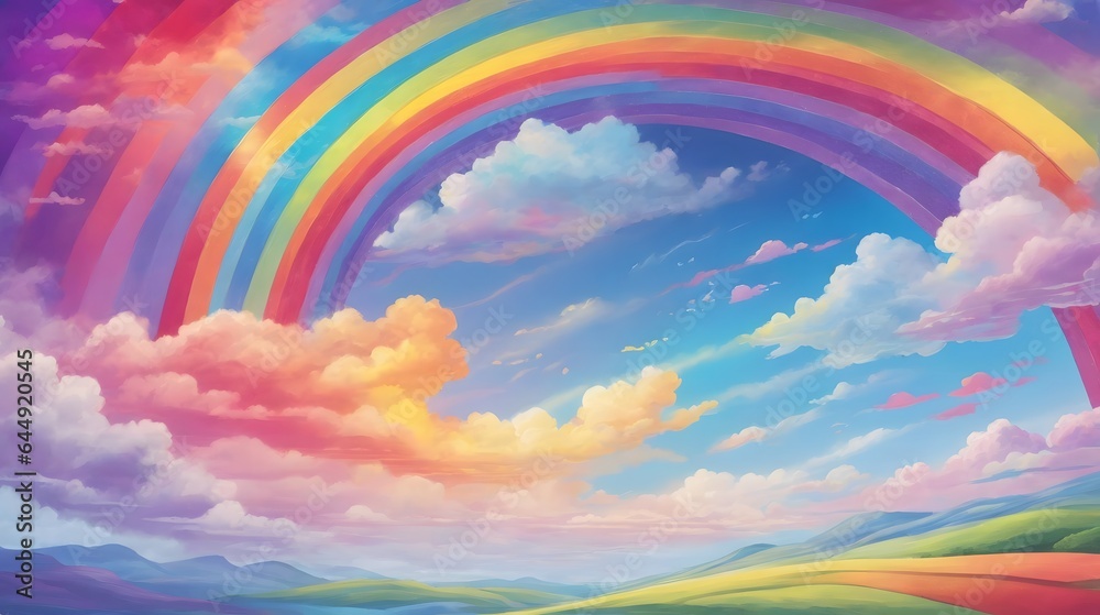 Vibrant Rainbow Sky Background Colorful Sky with Rainbow Dreamy Rainbow Landscape Celestial Rainbow Horizon AI Generative Vibrant Rainbow Sky Background Colorful Sky with Rainbow Dreamy Rainbow Landscape Celestial Rainbow Horizon AI Generative