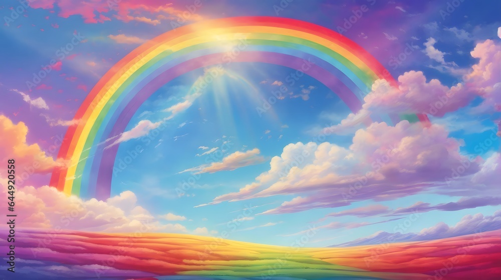 Vibrant Rainbow Sky Background Colorful Sky with Rainbow Dreamy Rainbow Landscape Celestial Rainbow Horizon AI Generative Vibrant Rainbow Sky Background Colorful Sky with Rainbow Dreamy Rainbow Landscape Celestial Rainbow Horizon AI Generative
