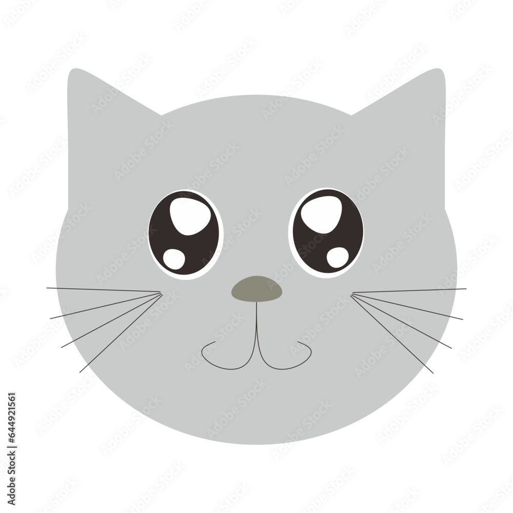 illustration head&face cat