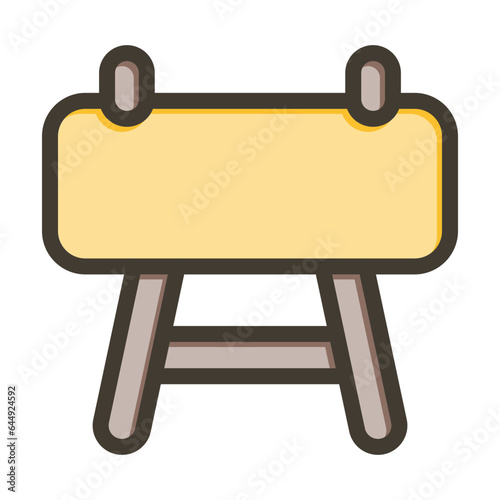 Pommel Horse Vector Thick Line Filled Colors Icon Design Vector Thick Line Filled Colors Icon Design