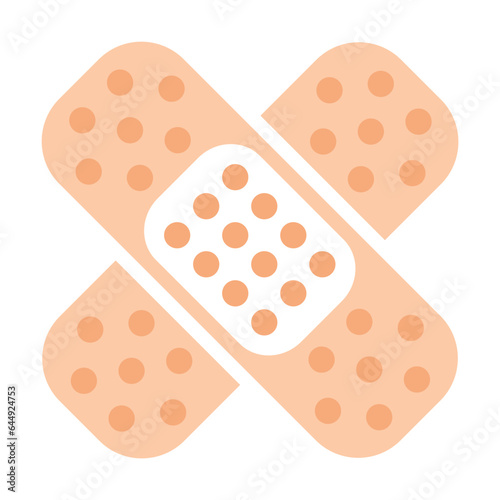 Breathable band aid vector. Tool for fixing skin cuts and stopping bleeding. Multicolored flat vector icon representing medicine items concept isolated on white background