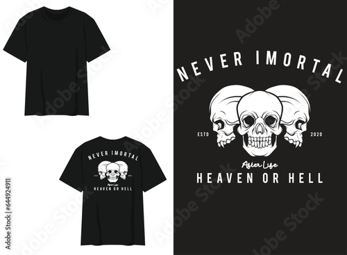 Never Imortal Retro Design streetwear tshirt  photo