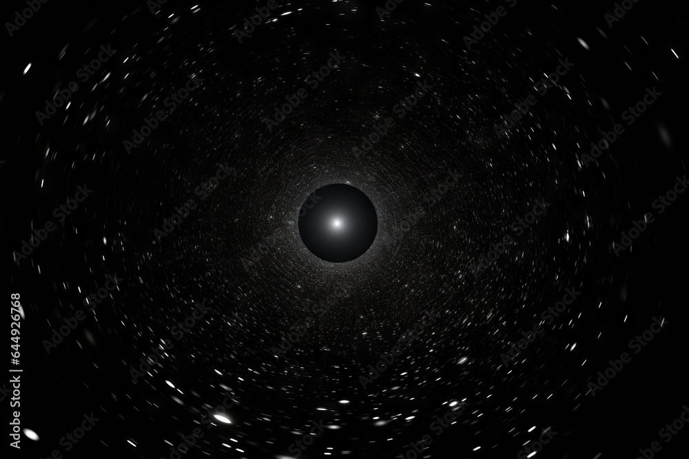 Fototapeta premium captivating depiction of stars orbit around a black hole, Generative AI