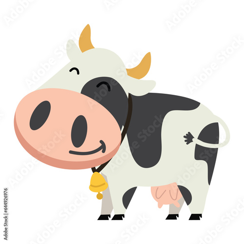 Cute cartoon cow illustration vector