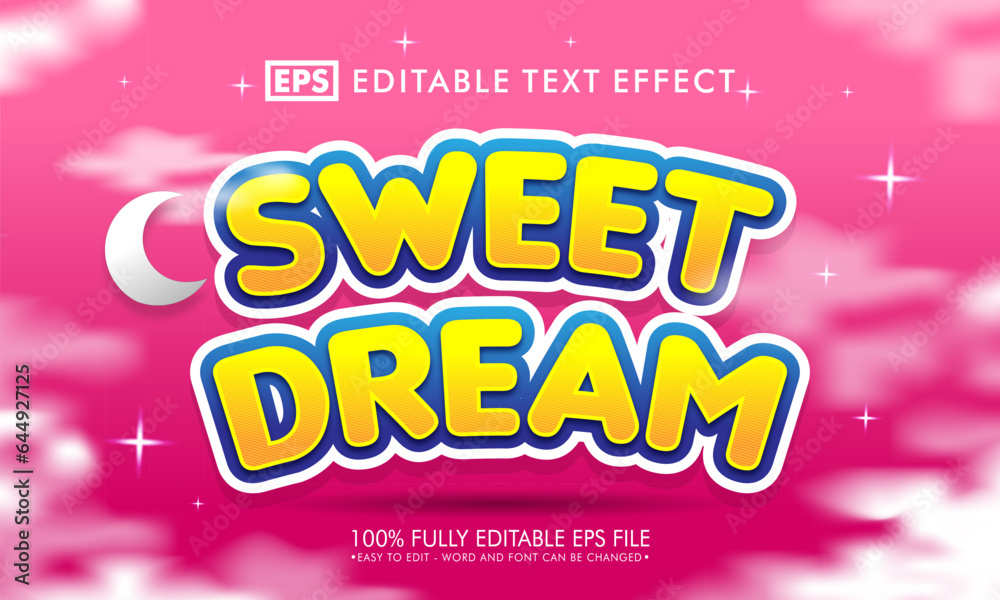 sweet dream editable text effect