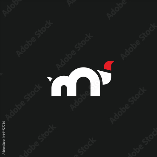 letter M bull or cow logo icon design template