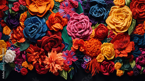 Billede på lærred textile woven flowers
