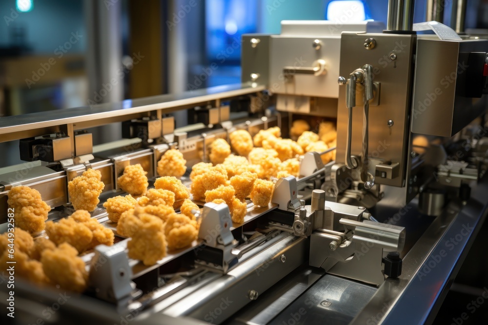 Robot arms in food industry. Created with Generative AI