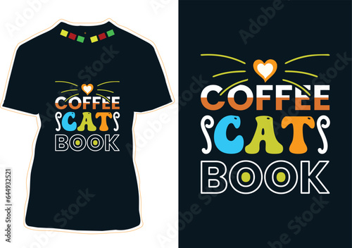 Coffee Cat Book, T-shirt Design