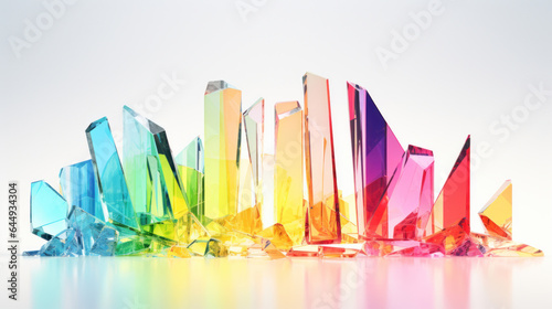 Glass crystals through which colorful sunlight photo