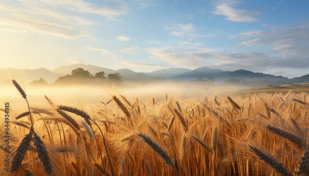 Harvest wheat field on the background of nature, cargo transportation of grain to africa. Made in AI Harvest wheat field on the background of nature, cargo transportation of grain to africa. Made in AI