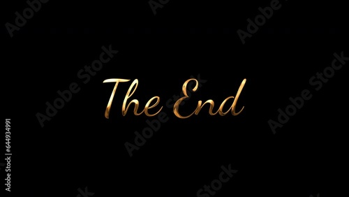 The End animation handwritten in gold ink drops. A good way to close your vlog video so that everyone enjoys it.