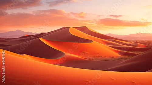 a sandy desert in the evening sun