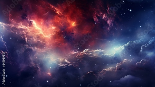 Cosmic orion background  Galaxy with beauty colour  shiny star and heavy clouds. AI generative