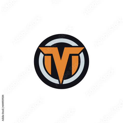 MV financial logo Design with Creative simple Modern vector icon