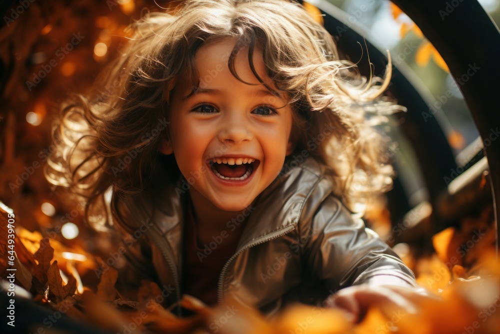 portrait of a fun child in park portrait of a fun child in park