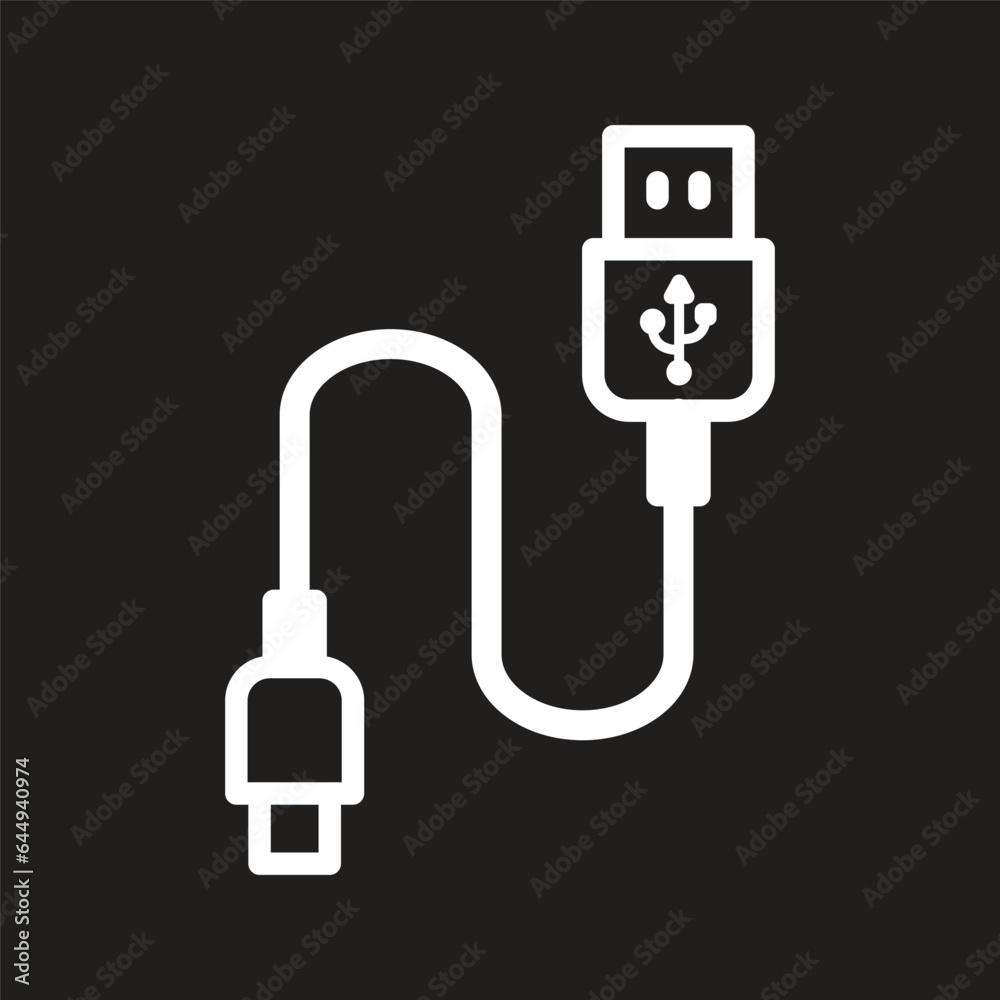 USB cable icon simple design art eps 10 USB cable icon simple design art eps 10