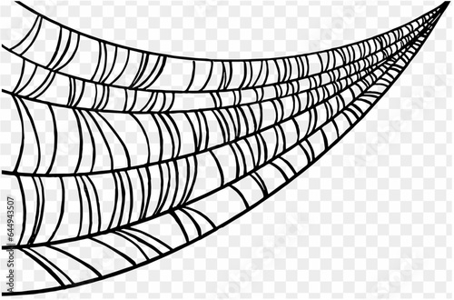 Spooky Halloween party background with spiderwebs. Use it for posters, brochures, or online ads. It's a transparent PNG with space for your text. vector