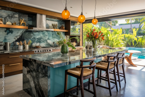 A Serene Oasis  Step into a Tropical Paradise-Themed Kitchen and Experience the Ultimate Culinary Escape