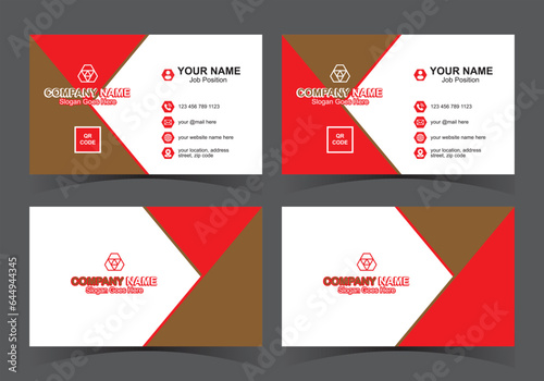 Double-sided business card design. Corporate business card design print ready. Business name card design template. Creative and Modern business card design.