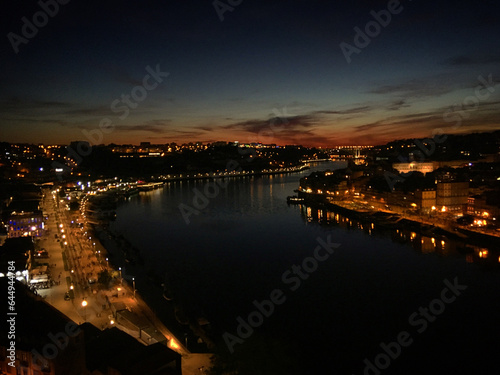 Night view of the city Porto, Portugal, May 2019
