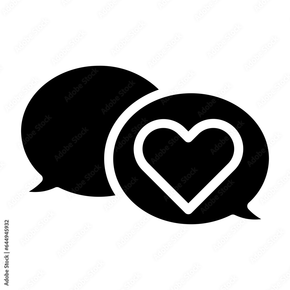 love chat bubble icon glyph