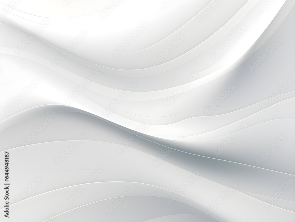 Abstract white background with curve, flowing waves 