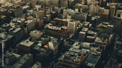 Aerial view of megacity photo