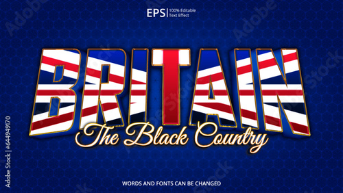 united kingdom editable text effect with united kingdom flag pattern suitable for poster design about holiday, Feast day or united kingdom state event
