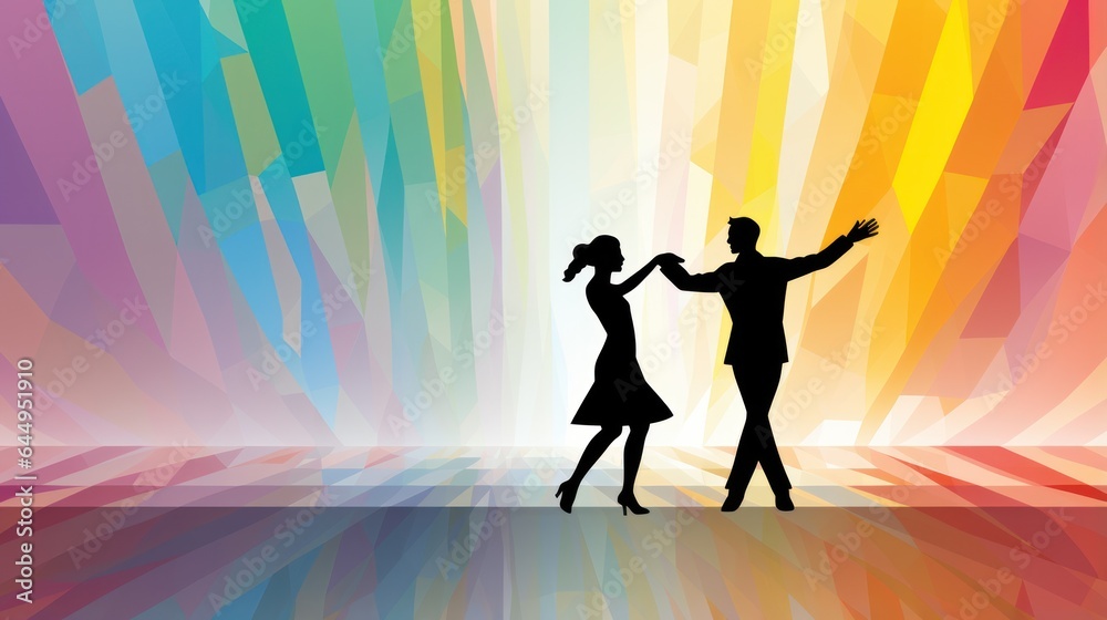 Colorful design template for couple dancing