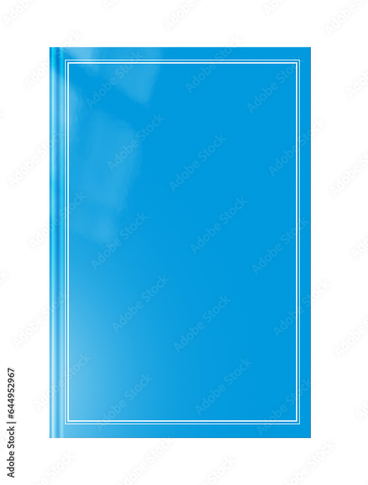 Closed blue blank book with frame isolated on white Closed blue blank book with frame isolated on white