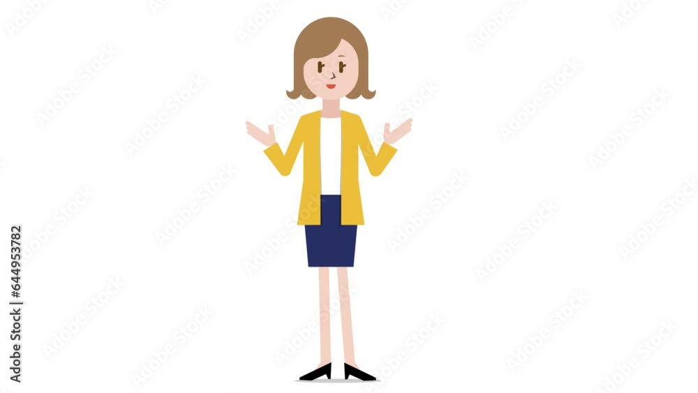 Animation of a woman giving a presentation (loop playable) Animation of a woman giving a presentation (loop playable)
