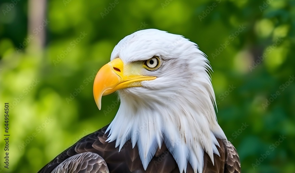 Closeup of bald eagle bird in the jungle Closeup of bald eagle bird in the jungle