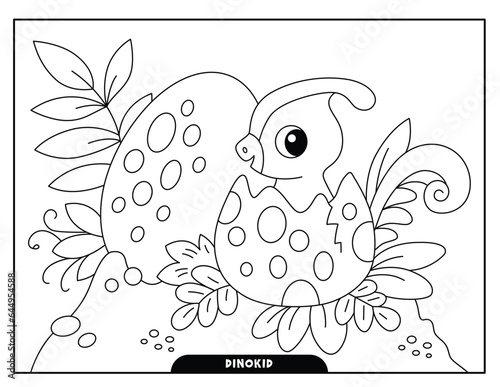 Dinokid coloring pages for kids