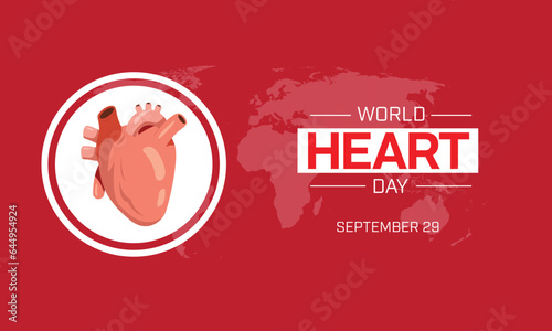 World Heart Day design with a graphic of a heart. Vector illustration