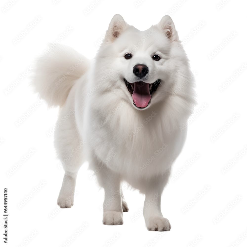 White samoyed pomerarian dog isolated White samoyed pomerarian dog isolated