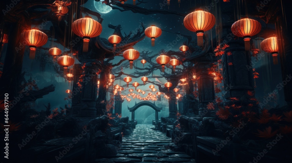 Chinese lantern festival wallpaper design