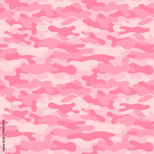 vector camouflage pattern for clothing design. Pink camouflage military pattern