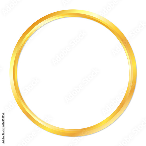 Golden circle frame border vector. gold frame isolated on white background