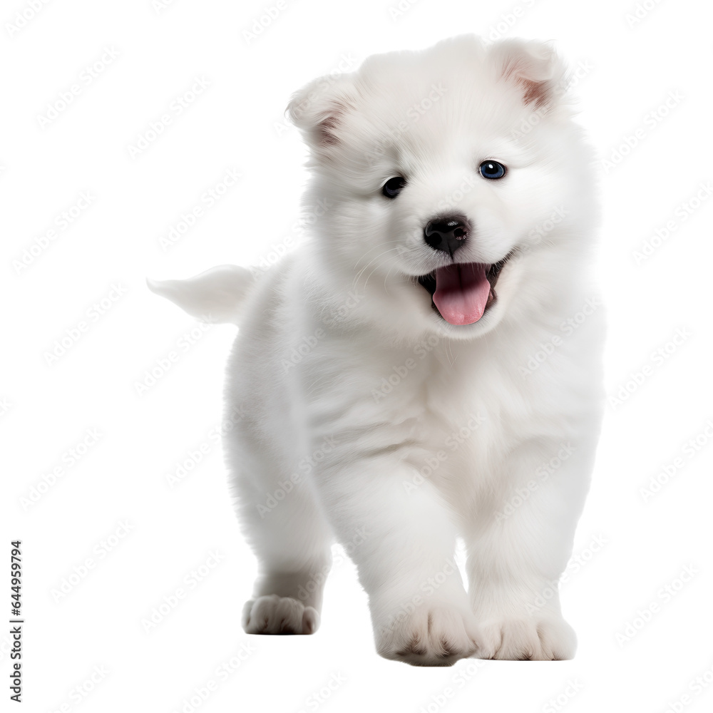 white saomyed puppy isolated 