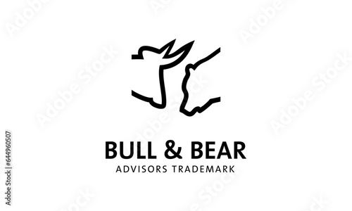 Bulle und Bär, Company Logo, schwarz